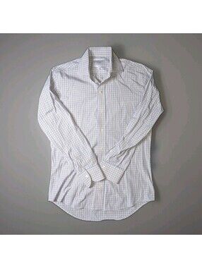 Ledbury Dress Shirt Slim Fit 15.5 Blue Gray Check